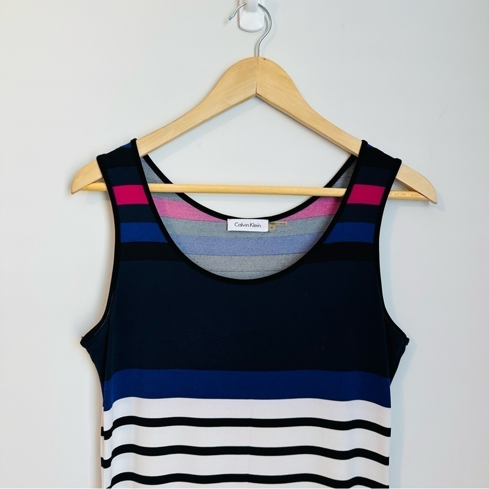 Calvin Klein Striped Maxi Dress Size 4 - Picture 4 of 8